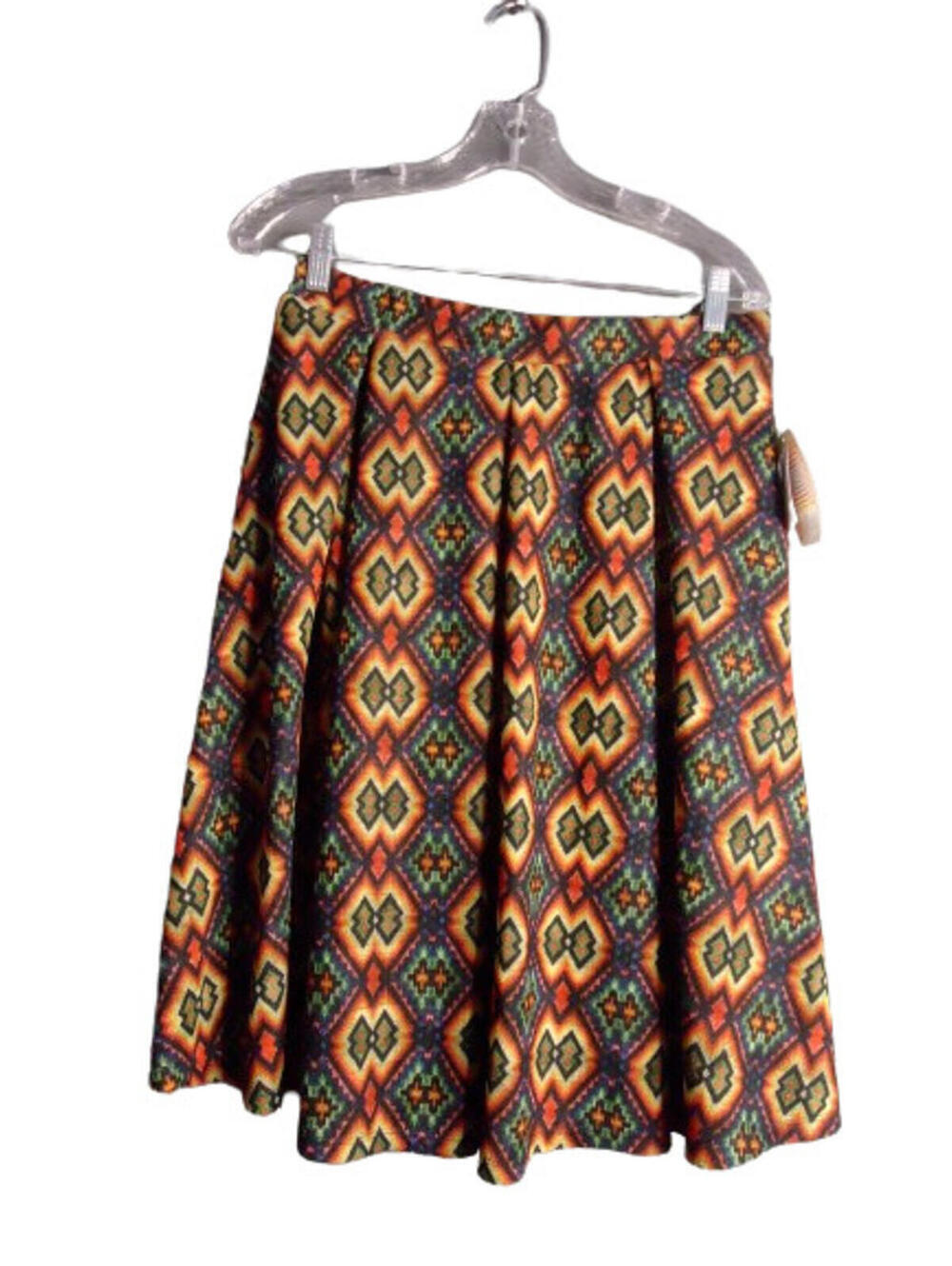 Lularoe Madison Skirt With Pockets Bold Multicolored Geometric Print Size L New